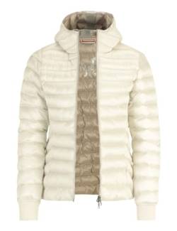 No.1 Como Neapel Damen Steppjacke mit Kapuze (DE/NL/SE/PL, Alphanumerisch, L, Regular, Regular, Milk Taupe) von No.1 Como