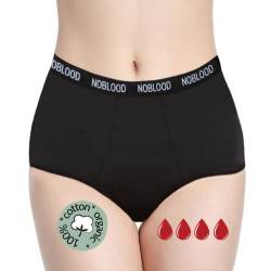 NoBlood Perioden Unterwäsche = 2-3 Tampons - Waschbar - Baumwolle - Ökologisch - Menstruation - Unterwäsche für die Periode - Periodenslips - Absorbierend - Mädchen Damen - XXS / 4XL (Basisch, 4XL) von NoBlood