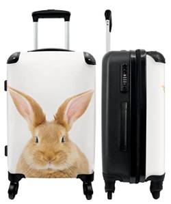 NoBoringSuitcases.com® Kinder Koffer Hartschalenkoffer Reisetrolley mit Rollen Suitcases Geschenk - Kanichen - Handgepäck - 67x43x25cm von NoBoringSuitcases.com