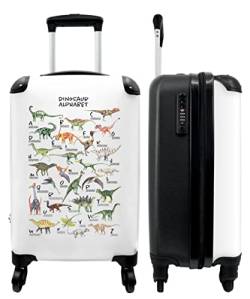 NoBoringSuitcases.com® Kindertrolley Jungen Handgepäck Mini Koffer Suitcase Koffer - Dino - Alphabet - Buchstaben - 55x35x20cm von NoBoringSuitcases.com