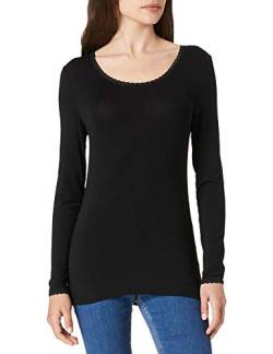 Noa Noa Damen Noa Noos Basic Lace Jersey T-Shirt Langarmshirt, Schwarz (Black 0), Small von Noa Noa