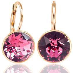 NOBEL SCHMUCK Ohrringe Rosegold Rose Swarovski Kristalle 925 Sterling von Nobel