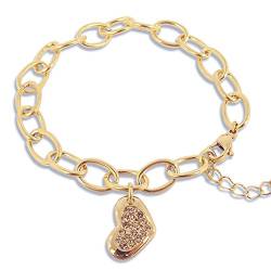 Nobel Bettelarmband Armband Herz mit Markenkristallen Gold SCHMUCK-1 von Nobel