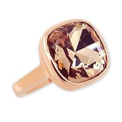 Nobel Damen-Ring Rosegold vergoldet mit Markenkristall Gr. 58 SCHMUCK von Nobel