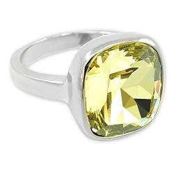 Nobel Damen-Ring Silber Gelb mit Markenkristall Gr. 54 SCHMUCK von Nobel