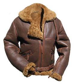 Noble House Battle of Britain Schaffell Pilotenjacke Herren Lederjacke braun (L) von Noble House