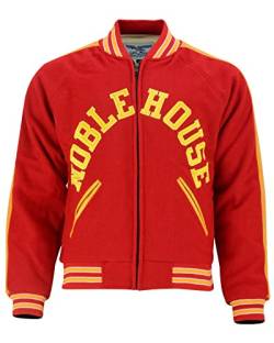 Noble House College Jacke Unisex Sportjacke Baseballjacke rot (as3, alpha, l, regular, regular) von Noble House