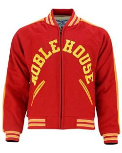 Noble House College Jacke Unisex Sportjacke Baseballjacke rot (as3, alpha, s, regular, regular) von Noble House