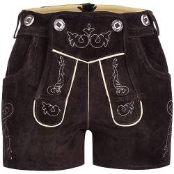 Noble House Damen Trachten Lederhose Shorts Kurz Volksfest Hotpants Wildleder (36, Regular, Regular) von Noble House