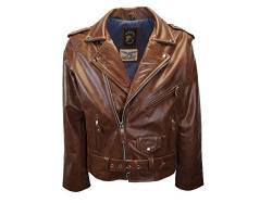 Rockabilly Marlon Brando Lederjacke Cognac, Rindsleder (4XL) von Noble House