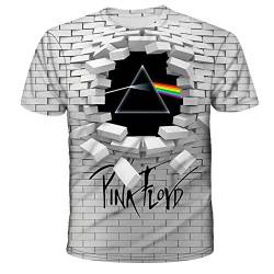 T-Shirt Kreative Wand Pink Floyd 3D Gedruckt Kurzarm Rundhals Paar T-Shirt-XXXXXL, Wand von Nobranded