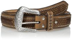 Nocona Belt Co. Men's Brown Ostrich Stitch Overlay, Medium, 38 von Nocona Belt Co.