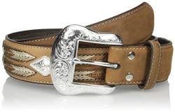 Nocona Herren Diamond Concho Multi-Stitch Gürtel - Braun - 38 von Nocona Belt Co.