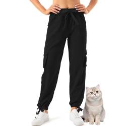 Nogwas Damen-Wanderhose,schnell trocknend, Stretch, leicht, Arbeitshose Damen Stretch,Funktionshose Damen,Baggy Jogginghose von Nogwas