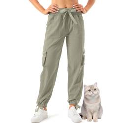 Nogwas Damen-Wanderhose,schnell trocknend, Stretch, leicht, Arbeitshose Damen Stretch,Funktionshose Damen,Baggy Jogginghose von Nogwas