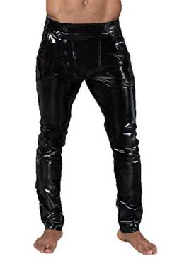 Noir Handmade Men Collection Lange Herren fetisch Gogo Hose aus elastischem PVC schwarz glänzend Männer Pants XL von Noir Handmade