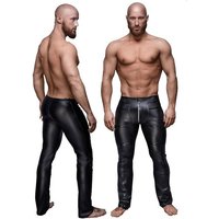 Noir Handmade Stretch-Hose Herren lange Wetlook-Hose in schwarz, Made in EU von Noir Handmade