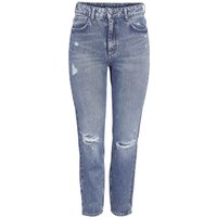 Noisy May Jeans - NMMoni HW ST Ank Dest RGD A7375 MB S - W25L30 bis W30L32 - für Damen - Größe W27L30 - blau von Noisy May