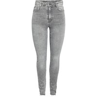 Noisy May Jeans - NMSatty HW Skinny Cut Hem AZ373LG S - W25L30 bis W31L32 - für Damen - Größe W25L32 - grau von Noisy May