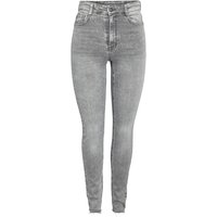 Noisy May Jeans - NMSatty HW Skinny Cut Hem AZ373LG S - W25L30 bis W31L32 - für Damen - Größe W26L30old - grau von Noisy May