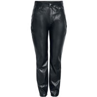 Noisy May Kunstlederhose - NMAndy Moni PU HW Ankle Pants - W26L30old bis W34L30 - für Damen - Größe W26L32 - schwarz von Noisy May