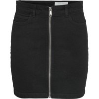 Noisy May Kurzer Rock - NMKleo HW Denim Skirt W Zip VI455BL - XS bis M - für Damen - Größe S - schwarz von Noisy May
