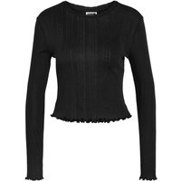 Noisy May Strickpullover - NMJudy L/S Babylock Detail Top FWD NOOS - XS bis L - für Damen - Größe XS - schwarz von Noisy May