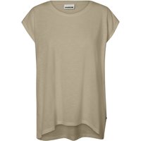 Noisy May T-Shirt - NMMathilde S/S Loose Long Top FWD NOOS - XS bis XL - für Damen - Größe XS - beige von Noisy May