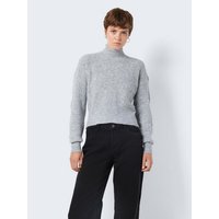 Noisy may Strickpullover Cropped Rippstrick Pullover Rundhals NMNELLA 6447 in Grau von Noisy May