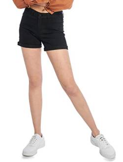 NOISY MAY Damen NMBE Lucy NW DEN FOLD GU811 NOOS Shorts, Schwarz (Black Black), 38 (Herstellergröße: M) von Noisy may