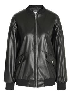 NOISY MAY Damen NMRONJA Oversize PU Bomber Jacket NOOS Jacke, Black, S von Noisy may