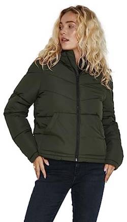 NOISY MAY Damen Puffer Jacke | Warme Stepp Winter Jacket mit Kapuze | Wattierter Blouson NMDALCON, Farben:Grün, Größe:34 von Noisy may