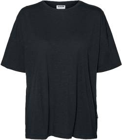 Noisy May Damen Einfarbiges Oversized T-Shirt | Basic Rundhals Kurzarm Top | Shortsleeve Oberteil NMMATHILDE, Farben:Creme, Größe:S von Noisy may