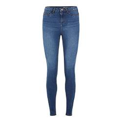 Noisy May Damen Skinny Fit Jeans High Waist Denim Pants Stretch Basic Hose NMCALLIE, Farben:Blau, Größe:28W / 34L, Z-Länge:L34 von Noisy may