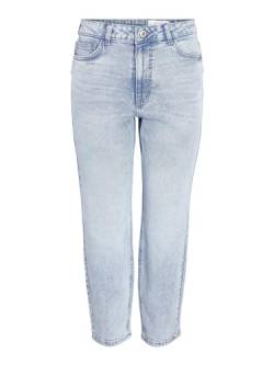 Noisy may Damen Jeans Cropped High Waist Hose Denim Bleached Pants NMMONI, Farben:Hellblau, Größe:26W / 30L, Beinlänge:L30 von Noisy may