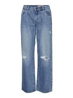 Noisy may Damen Loose Fit Jeans mit Rissen und Löcher Weite Denim Hose NMAMANDA Distressed Pants, Farben:Blau, Größe:31W / 32L, Z-Länge:L32 von Noisy may