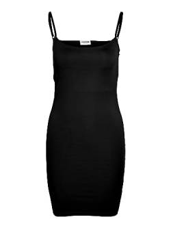 Noisy may Damen Mini Stretch Kleid Enges Slim Fit Dress Ärmellos Rundhals Oberschenkellang NMTERESA, Farben:Schwarz,Größe Damen:S von Noisy may