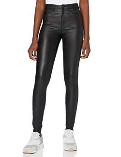 Noisy may Damen Nmcallie Hw Skinny Coated Pants Noos Hose, Schwarz Beschtichtet, S / 30L EU von Noisy may