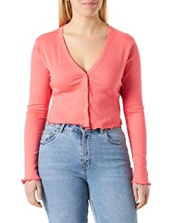 Noisy may Damen Nmdrakey L/S Cropped Cardigan Fwd Noos Strickjacke, Sun Kissed Coral, M EU von Noisy may