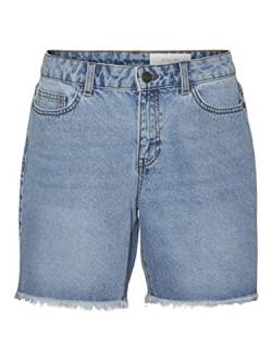 Noisy may Damen Nmsmiley Nw Frill Vi304lb Curve Shorts, Light Blue Denim, 48 EU von Noisy may