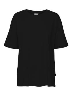 Noisy may Damen T-Shirt Oversized Oberteil Dropped Shoulder Rundhals Shirt Einfarbig NMIDA, Farben:Schwarz, Größe:XS von Noisy may