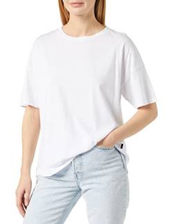 Noisy may Damen T-Shirt Oversized Oberteil Dropped Shoulder Rundhals Shirt Einfarbig NMIDA, Farben:Weiß-2, Größe:XS von Noisy may