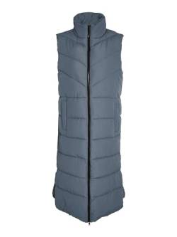 Noisy may Lange Weste Maxi Wattierte Puffer Stepp Jacke Wadenlang ohne Ärmel & Kapuze NMDALCON, Farben:Blau,Größe Damen:XS von Noisy may