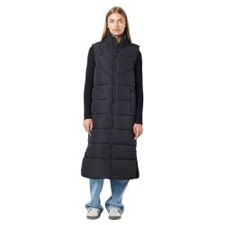 Noisy may Lange Weste Maxi Wattierte Puffer Stepp Jacke Wadenlang ohne Ärmel & Kapuze NMDALCON, Farben:Schwarz,Größe Damen:XS von Noisy may