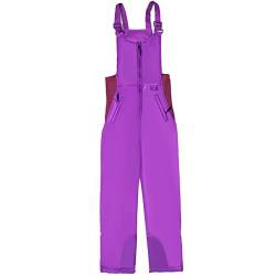 Nokiwiqis Damen Schnee Ski Latzhose mit verstellbaren Trägern Wasserdichter Winddichter Snowboardhose Sportlicher Overall Essentielle Isolierte Schneehose (Lila, L) von Nokiwiqis