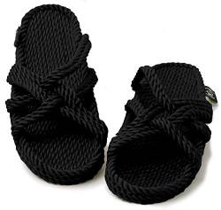 Nomadics Slip On Unisex-Erwachsene Sandale aus Seil Black, 38 von Nomadics