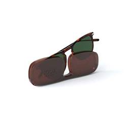 NOOZ Sonnenbrille mit Sehstärke für Männer und Frauen Couleur Tortoise +2,00 mit ultraflaches Etui - Protection de Catégorie 3 - collection DINO von Nooz