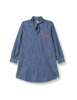 Noppies Kids Mädchen G Denim Dress ls Bayannur Kinderkleid, Medium Blue Denim-P493, 104 von Noppies