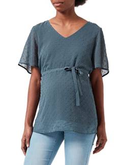Noppies Maternity Damen Blouse Short Sleeve Labelle Bluse, Dark Slate-P558, S von Noppies