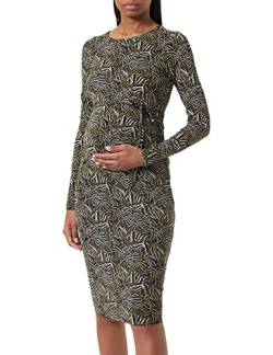 Noppies Maternity Damen Dress Paoli Long Sleeve Allover Print Kleid, Dark olive-P981, XS von Noppies